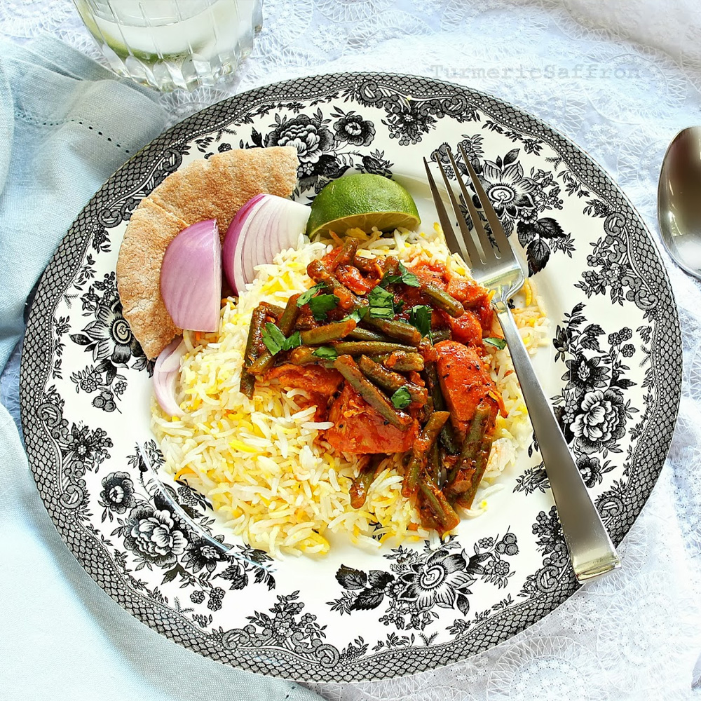 چلو خورشت لوبیا