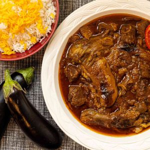 چلو خورشت قیمه بادمجان